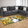 thumbnail image 3 of Shetland Sheepdog Hello Summer Sunshine Sunflowers Spring Retro Vintage Indoor Rug Sheltie Dog Lover Gifts Carpet Living Bed Room Sofa Home Decor - 00008, 3 of 5