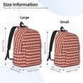 thumbnail image 4 of Rocae Red and Brown Squares for Durable Canvas Backpack Leisure Large Bag Travel Rucksack Multi-function Backpack Medium, 4 of 8