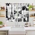 thumbnail image 2 of Paris Tower Kitchen Curtains Window Panels, Vintage Architectural Hand-Painted Aesthetic Insulated Window Treatment Curtain, Grommet Curtains for Bedroom/Living Room/Bathroom, 2 Piece 52"Wx63"L, 2 of 8