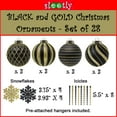thumbnail image 2 of SLEETLY 28pk Black Gold Christmas Ball Ornaments for Tree Decorations - Holiday Xmas Shatterproof Plastic Balls, Icicles and Snowflakes Ornament Set, 2 of 7