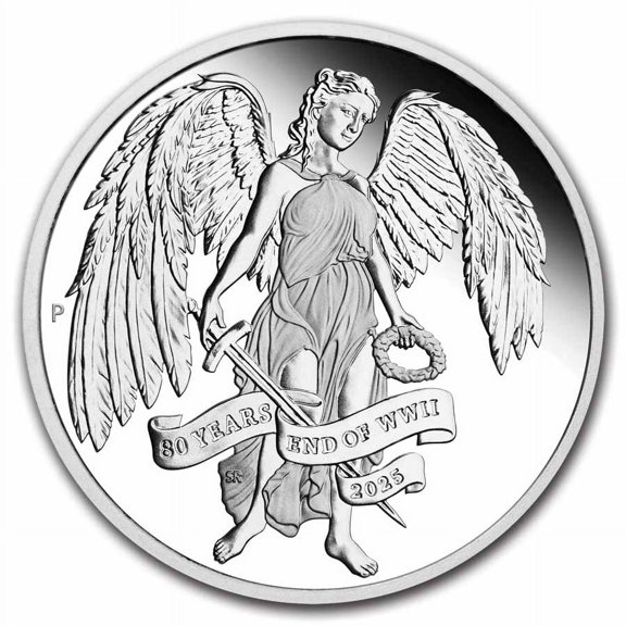 2025 AUS 1 oz Silver 80th Ann. End of WWII Winged Victory PF Box