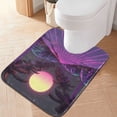 thumbnail image 2 of Yayeee Bath Rugs for Bathroom Floor Set of 2 Non Slip Fluffy Soft Absorbent Mat, Black Neon Road, 2 of 7