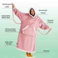 thumbnail image 5 of Cozy Comfort Standard Side Split and Belt Wearable Blanket Hoodie, Long Sherpa Fleece Blanket Sweatshirt with Warm Big Hood, Mellow Rose, 5 of 7