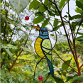 thumbnail image 1 of Colgante de pájaro con forma de ventana, artesanía de vidrio de colores, colgante de colibrí, regalos creativos de Pascua, 1 of 3