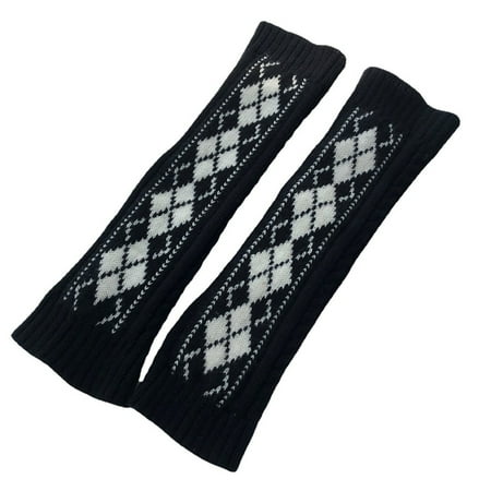 

for England Style Women Cable Knit Leg Warmers College Student Classic Vintage Argyle Diamond Plaid Pattern Foot Cover Thick Crochet Warm Calf Socks