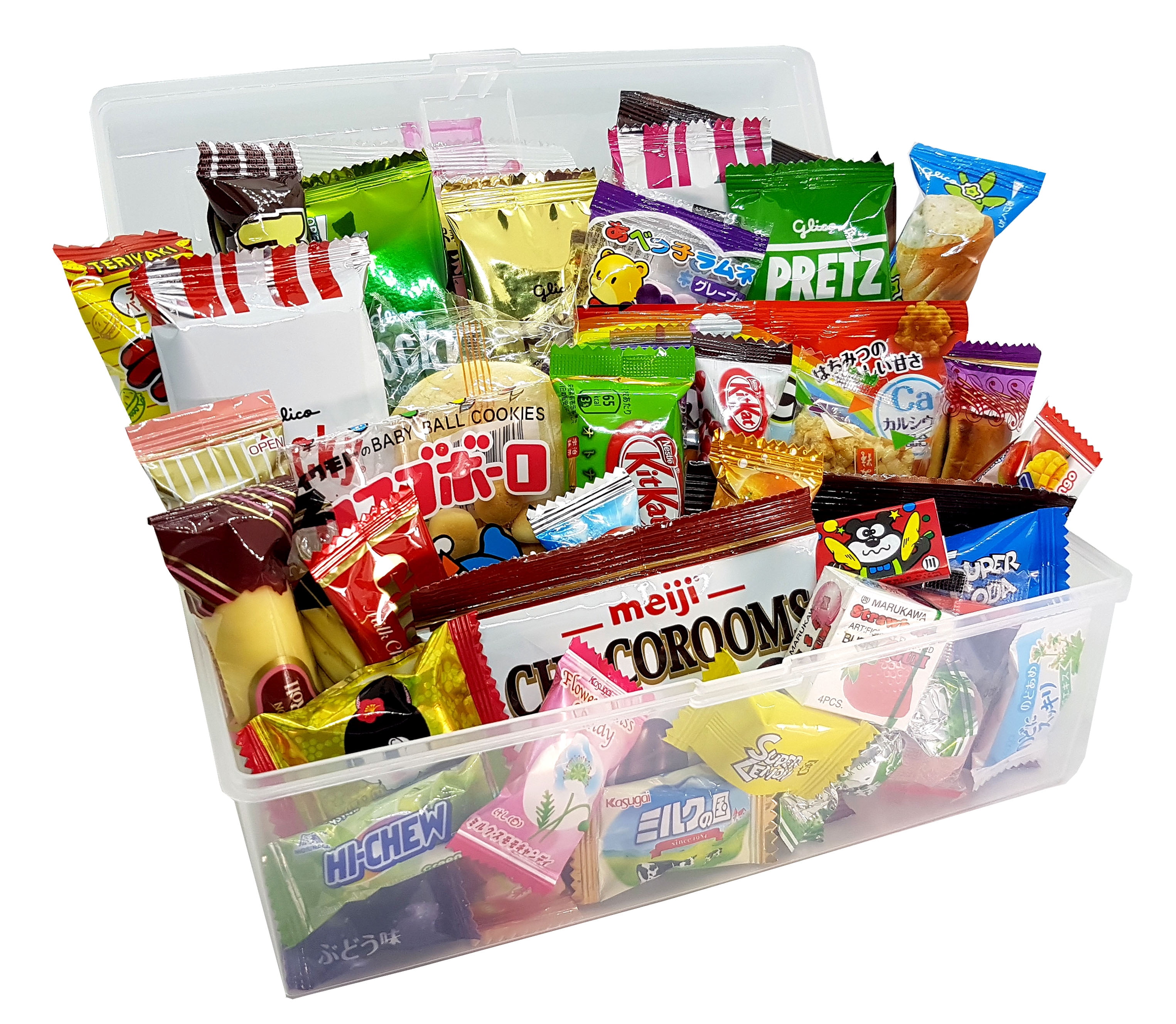 Japanese Snacks Dagashi Assorted Gift Box in Reusable Tote Box 40 Pieces
