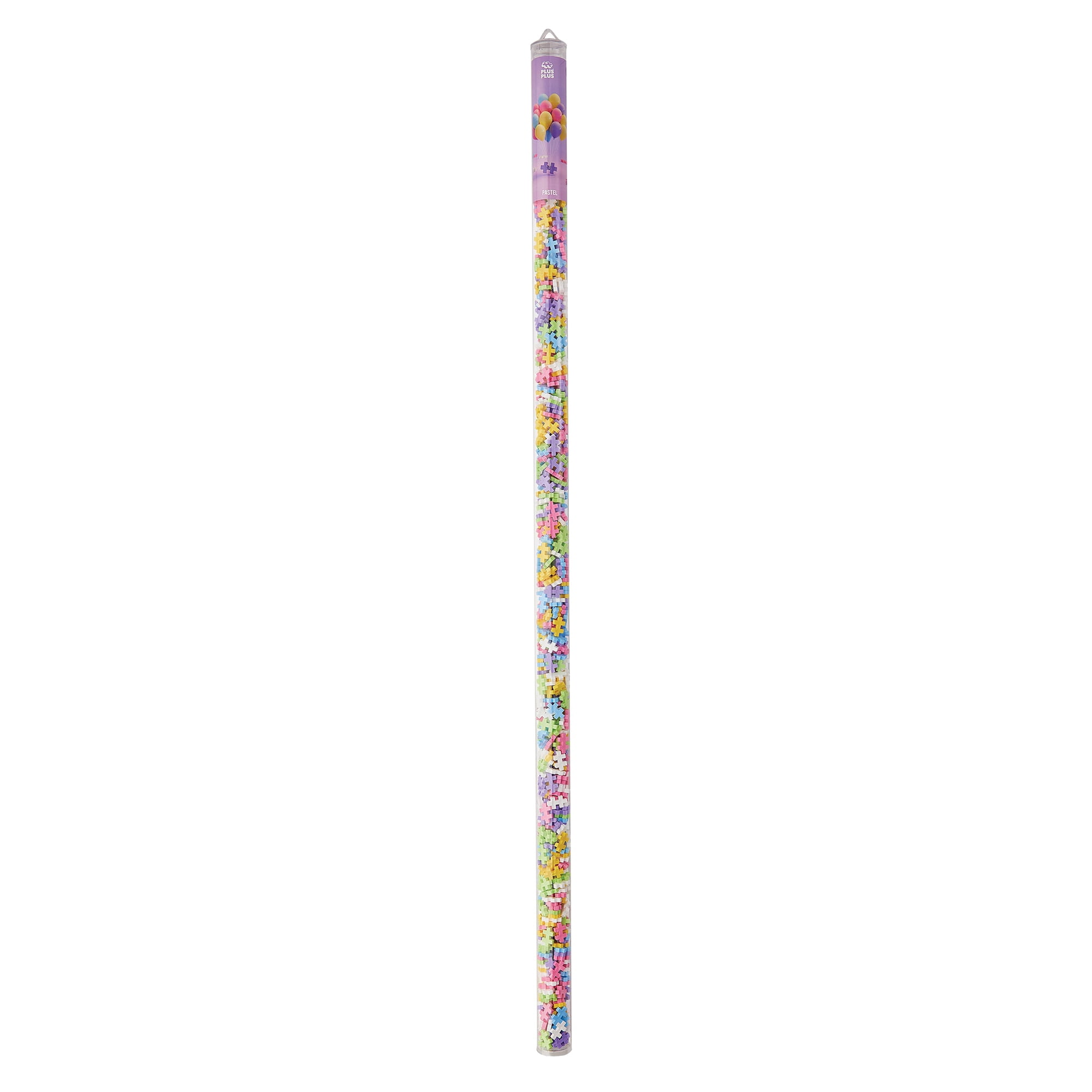 Plus-Plus: Super Tube - Pastel Color Mix - 500 Pieces – Construction Building STEM Toy, Interlocking Mini Puzzle Blocks, Open Play Set, Kids Ages 5+