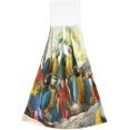 thumbnail image 2 of GZHJMY Set of 2 Macaws Parrot Bird On Location Hanging Tie Towels Absorbent Soft Coral Velvet Kitchen Hand Towel Dish Wipe Cloth for Kitchen Bathroom, 2 of 7