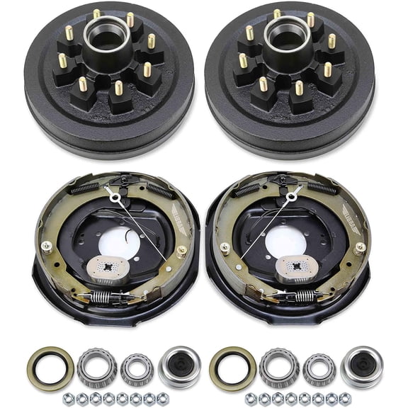 LIBRA Trailer Hub Drum Kits 8 on 6.5" B.C. w/ 12"x2" Self Adjusted Electric Brakes for 7000 Lbs Axle