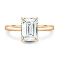 thumbnail image 2 of ESTE ORIGIN 2Ct Emerald Cut Lab Grown Diamond Solitaire Engagement Ring - Hidden Halo in 14K Rose Gold Emerald Ring for Women, US 6., 2 of 8
