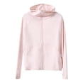 thumbnail image 6 of Vibrex Solid Color Casual Sun Protection Coat For Boys And Girls, Thin Coat, Long-Sleeved Hooded Top Suitable For Travel, Vacation, Summer Outdoor Activities_Pink_12-13 Years, 6 of 6