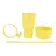 thumbnail image 2 of Vaso de plástico 2 en 1 con pajita y abertura grande para aperitivos, ideal para cine, casa, viajes, color amarillo, 2 of 14