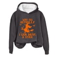 thumbnail image 4 of YVNAURA Women's Funny Witch Halloween Sweatshirt Why Yes Actually I Can Drive A Stick Graphic Long Sleeve Pullover Tops Crew Neck Sarcastic Fall Outfits for Women Spooky Tee, Dark Gray,S, 4 of 4
