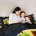 thumbnail image 4 of Erosebridal Kids Dinosaur Full Size Comforter Sets for Boys Girls, Dino Letter F Bedding Sets, Black Reversible 3-Piece, 1 Comforter and 2 Pillowcases, 4 of 6
