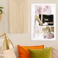"Blush And Make Up Brush" Framed Canvas Wall Art - Fashion & Glam Home Decor, Ready To Hang