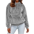 thumbnail image 6 of Oksale Pet Pouch Hoodies for Women Soft Comfy Fleece Sweatshirts with Hood with Pet Carrier Pockets Loose Long Sleeve Winter Warm Clothes Gray 2XL, 6 of 9