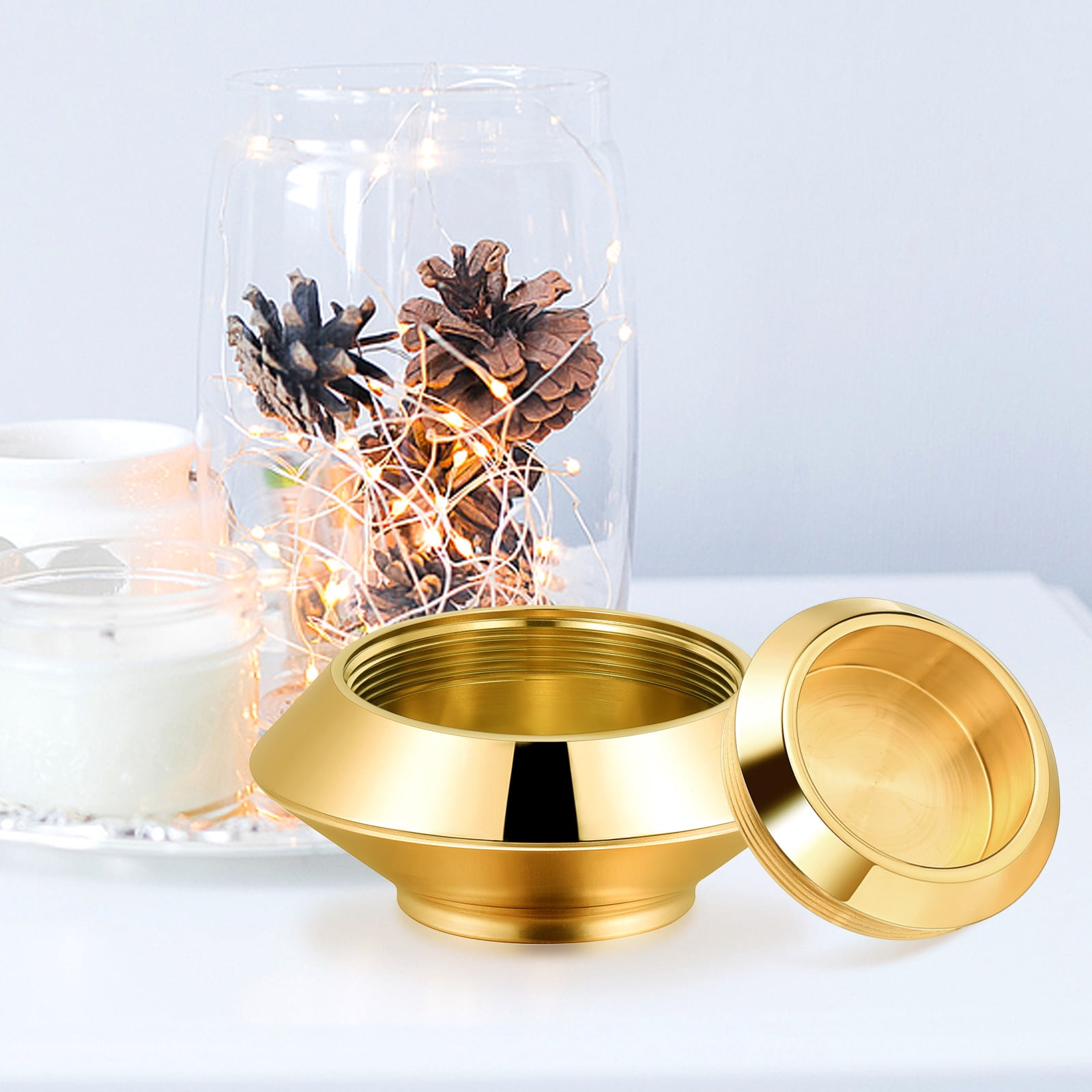 Cremation Urn for Human Ashes Stainless Steel Candle Ash Holder Keepsake Urn for Ashes Candlestick Mini Funeral Urns for Pet Ashes,Customize