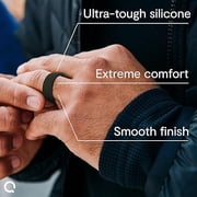 QALO Men's Strata Silicone Ring - Breathable & Durable Wedding Silicone Bands - Mens Grey/Black Size 11