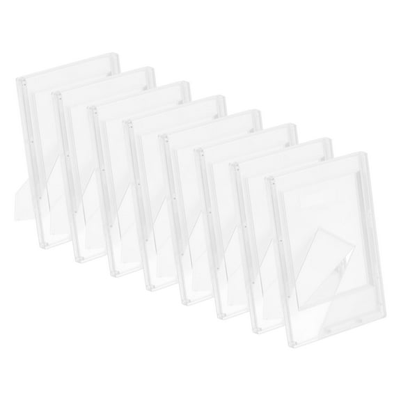 Uxcell 8Pcs Mini Picture Frames 2.4 x 3.6 inch Rectangle Small Picture Photo Frame Holder, Frosted Clear