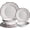 White, variant on Luxury 12 count Melamine Dinnerware Sets, Rustic Scalloped rim Bowls and Dinner/Dessert Plates set, Spring Camping dishes indoor and outdoor use, Service for 4, Christmas Red