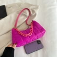 thumbnail image 4 of Bolso Cadenas Mujer Monederos Moda Check Tote Algodón Acolchado Casual para Fiesta, 4 of 8