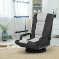 thumbnail image 2 of 360-Degree Swivel Gaming Floor Chair with Foldable Adjustable Backrest Grey, 2 of 12