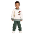 thumbnail image 2 of Wonder Nation Toddler Boys Embroidered Patch Graphic V Neck Sweatshirt, Sizes 12M-5T, 2 of 9