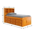 thumbnail image 5 of OS Home and Office Furniture 82120K6-22 Captains Bookcase Bed in Warm Honey, 5 of 6