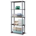 thumbnail image 4 of Topbuy 5-Tier Multi-Functional Shelves Storage Display Bookshelf Home Office Walnut, 4 of 5