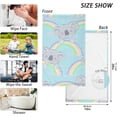 thumbnail image 3 of Dreamtimes Koala with Rainbow Cotton Towels Set 2 Pcs Absorbent Hand Towel Face Towels Kitchen Towels Bath Towels for Bathroom Laundry Room Kitchen 16 x 28 Inches, 3 of 7