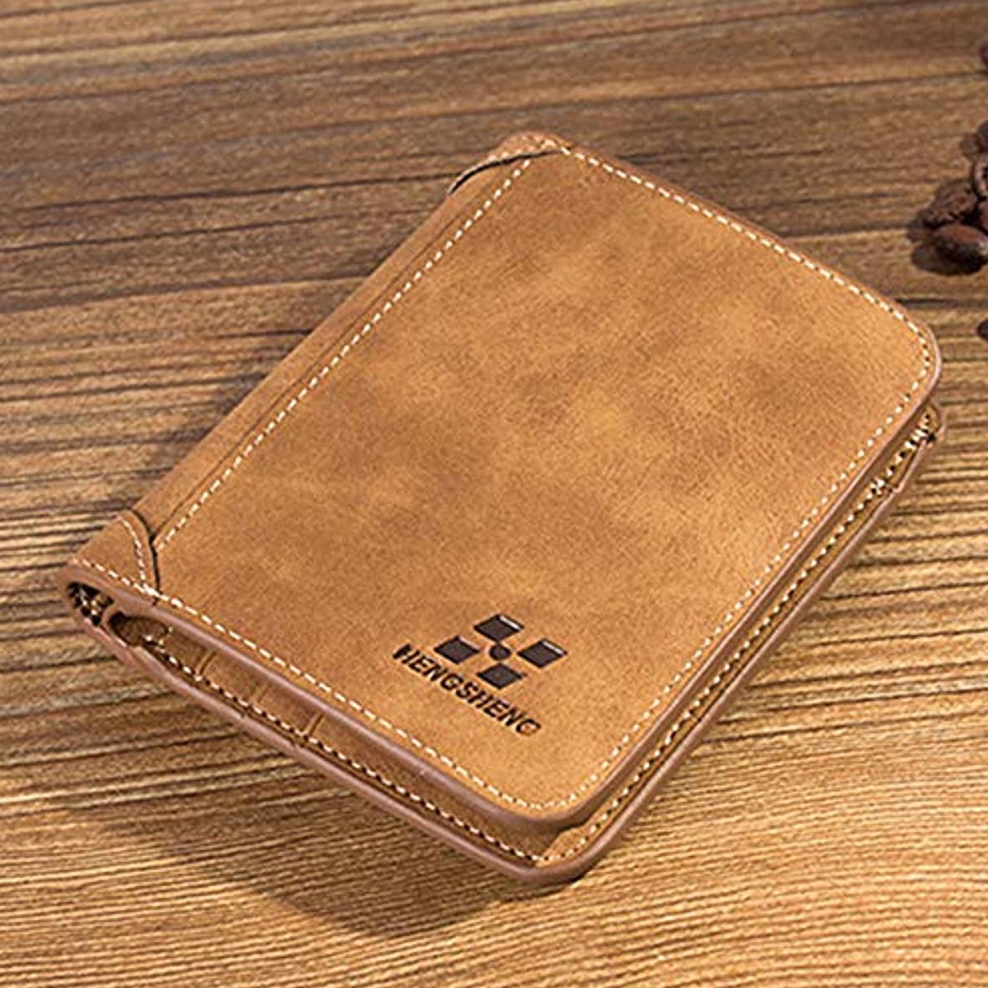 Hirigin Business Mens Leather Wallets Bifold Long Clutch Credit Card Coin  Holder Purse 