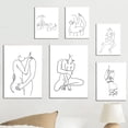 thumbnail image 4 of Póster abstracto de dibujo de una línea de pareja de amor, posturas especiales para hombre y mujer, pintura en lienzo, arte minimalista para pared, imagen para decoración del hogar, 4 of 5