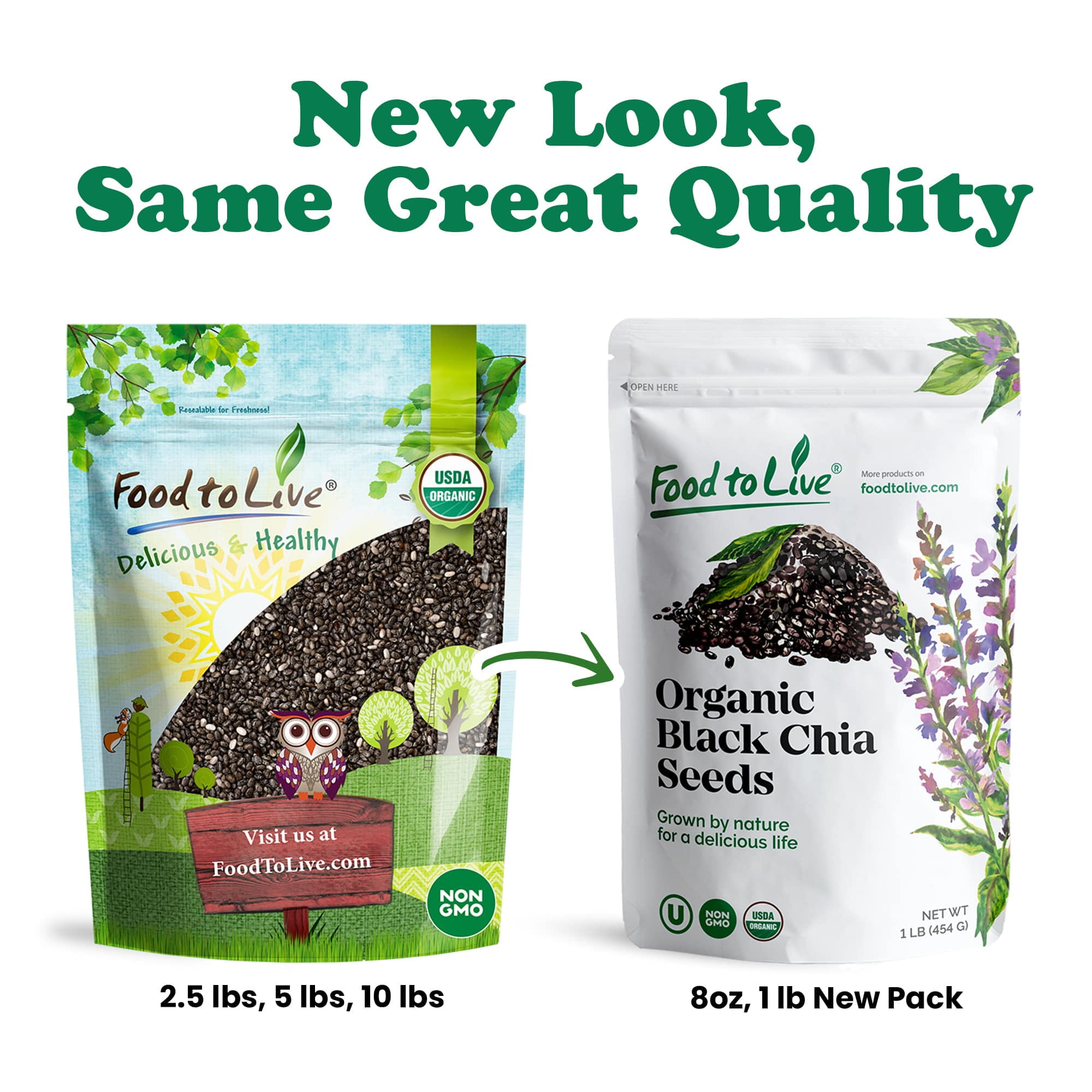 Organic Black Chia Seeds, 20 Pounds — Non-GMO, Sproutable, Kosher, Raw, Vegan — by Food to Live