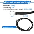 thumbnail image 6 of 1 Pc Battery Inverter Cable 10 AWG Gauge 9FT 5/16" Lug Battery Cable Universal for Car Vehicle Boat RV Solar Tinned Copper Black, 6 of 7