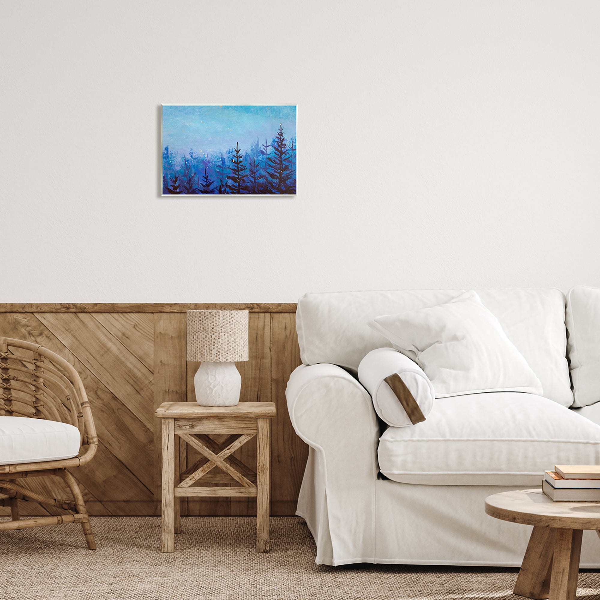 Stupell Industries Foggy Magical Forest Nature Painting Unframed Art Print Wall Art, 15 x 10