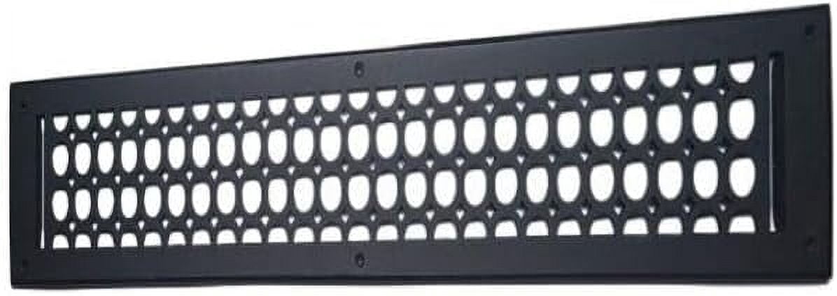 4"x30" Caststo Cast Aluminum Contemporary Design Air Return Grille | Overall 6"x32" | Black | Model-Oval (With Holes)
