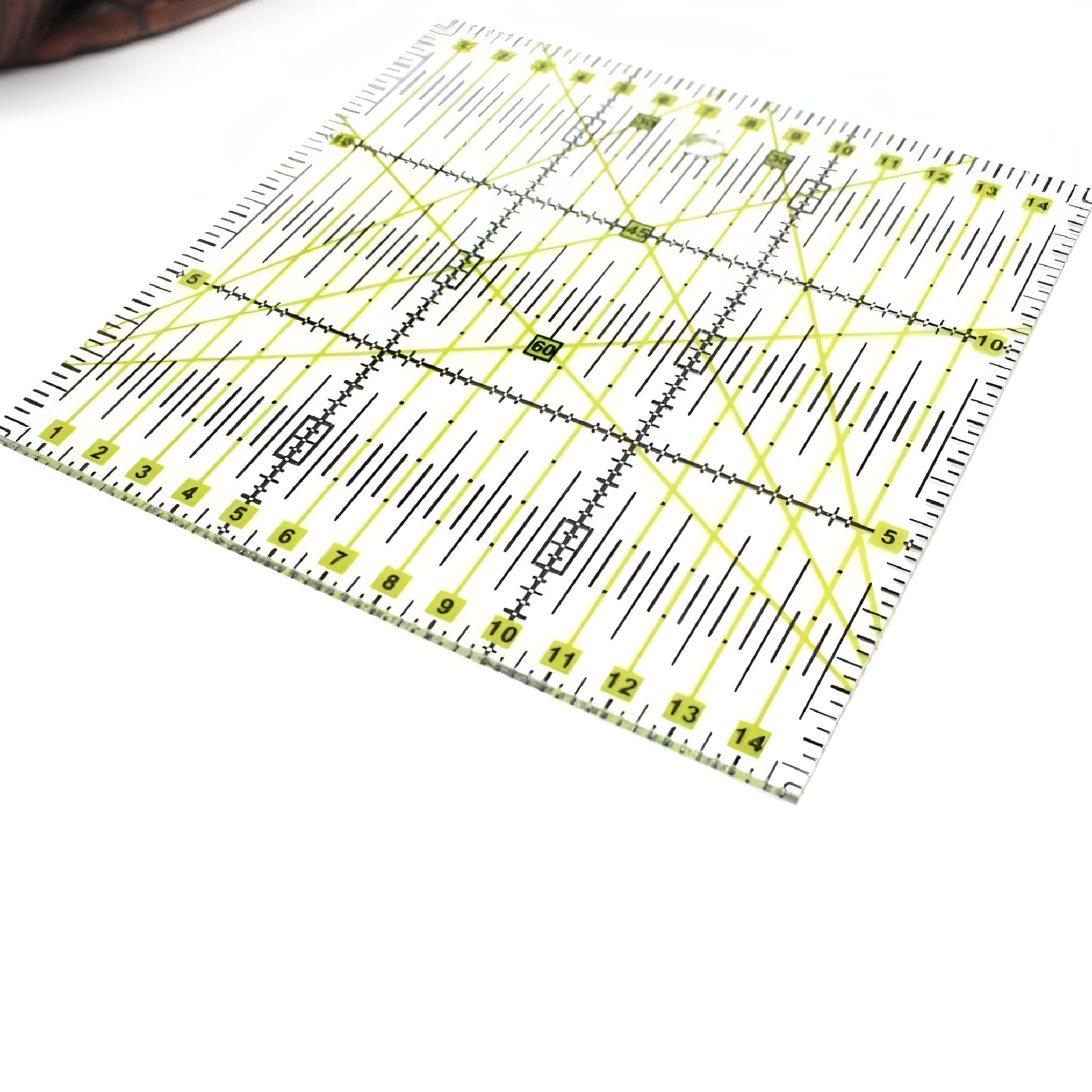 CCOCC Slotted Quilting Ruler Durable Patchwork Ruler Transparent DIY Craft Cutting Ruler Template for Designer Pattern Sewing Ruler,Yellow One Size