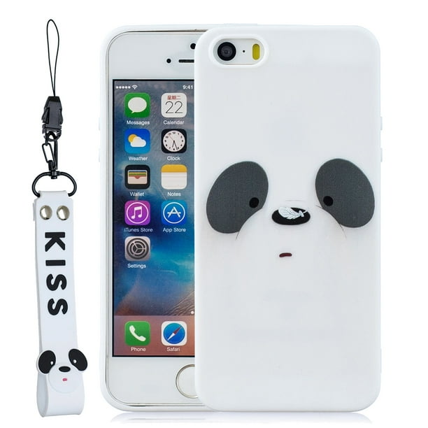 Iphone 5s Case Iphone Se 1st Generation Soft Case Dteck Shockproof Cartoon Silicone Protective Case Cover With Hand Strap For Apple Iphone Se 5g 5s Not Fit Se Panda Walmart Com Walmart Com
