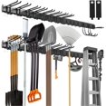 thumbnail image 1 of Tool Organizer Wall Mount Garage Storage Wall Organizer Garden Tool Storage Rack with PC fabric bag holder with Hooks with Straps use for Ski Gears Rake Shovel Yard Tool, 1 of 7