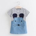 thumbnail image 4 of Special Buys! Kid Girls Summer Dresses Kids Clothes 2018 Vestidos Princess Striped Dress Animal Applique Children Party Dress, 4 of 6