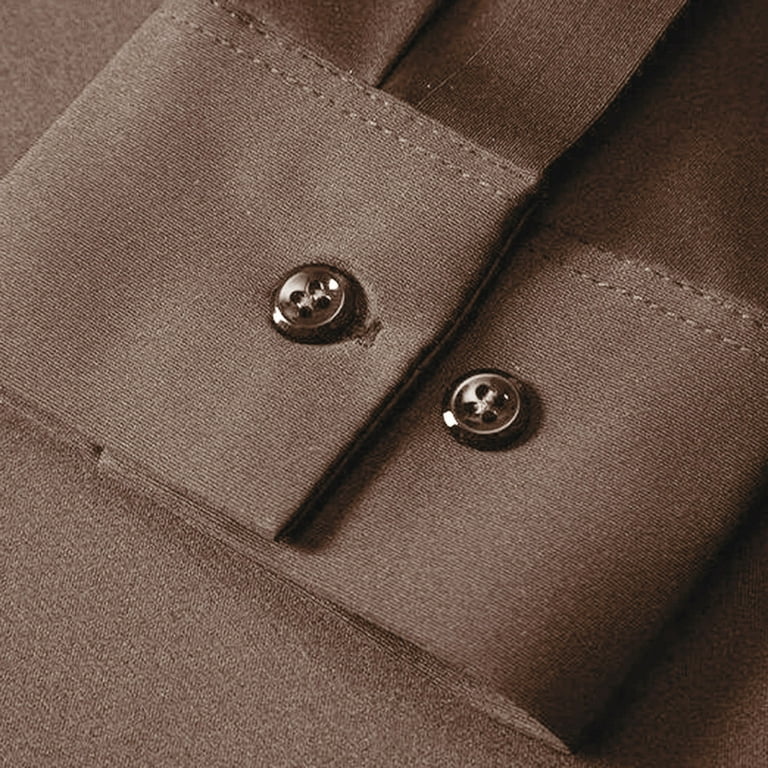 Zylanna Men's Formal Dress Shirts, Business Long Sleeve Button Solid Turn Down Collar Shirts Brown Size 2XL Zylanna Men's Formal Dress Shirts, Business Long Sleeve Button Solid Turn Down Collar Shirts Brown Size 2XL
