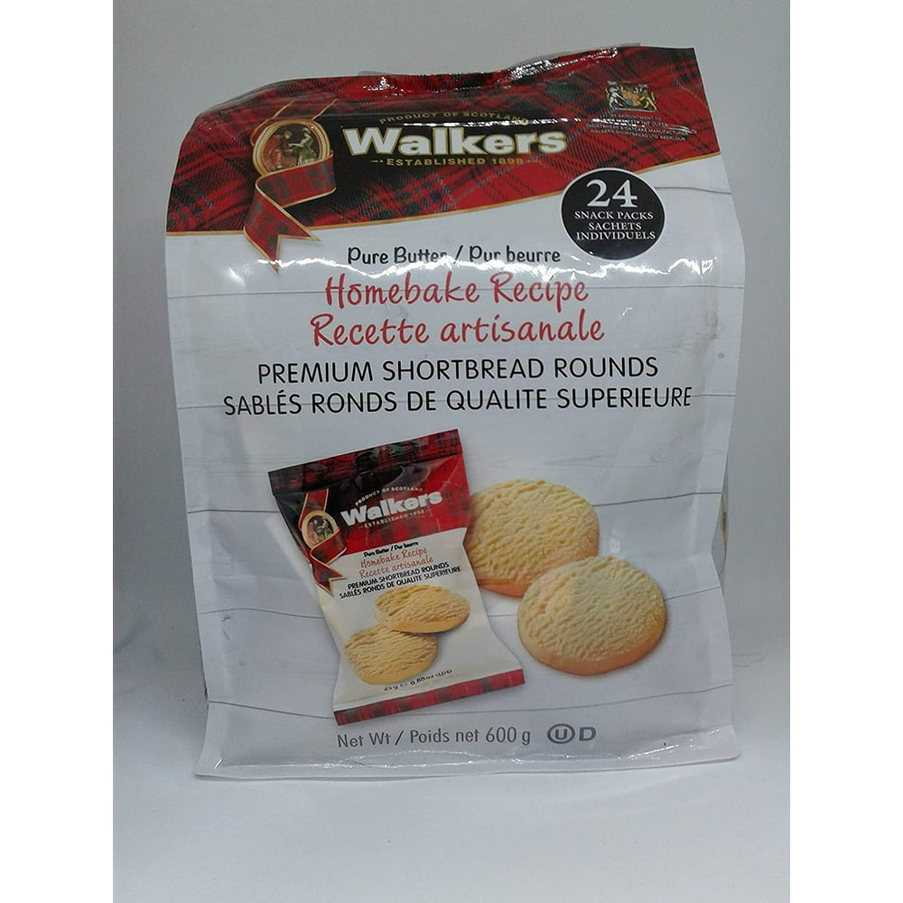 Walkers Premium Shortbread Rounds 24 Snack Packs individually wrapped