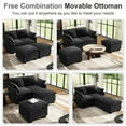 thumbnail image 4 of BedLuxury Modular Sectional Sofa, Loveseat Sofa with Movable Ottomans, Sleeper Comfy Deep Seat Cloud Couch for Living Room, Black, 4 of 8