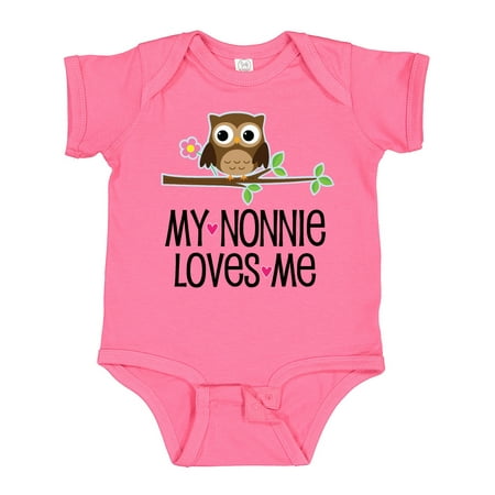 

Inktastic My Nonnie Loves Me Grandchild Gift Baby Girl Bodysuit
