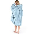 thumbnail image 3 of Bare Homey Plush Sherpa Wearable Blanket - Fluffy & Soft - Lightweight - Adult, Light Blue, 3 of 9