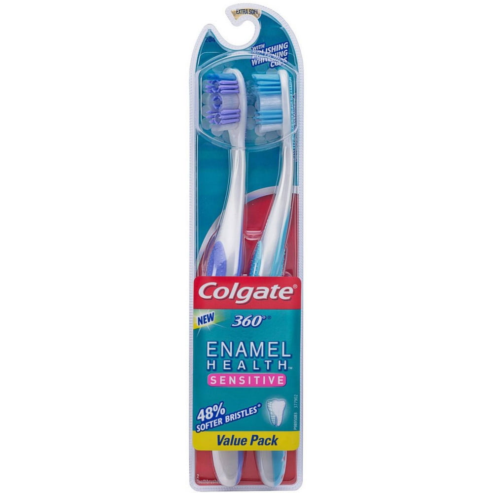 Colgate 360 Enamel Health Sensitive Toothbrush, Extra Soft 2 ea (Pack
