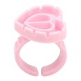thumbnail image 3 of 100 Uds. Soporte de anillo de pegamento para extensiones de pestañas en forma de corazóncopa de pegamento para pestañas (rosa), 3 of 6