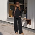 thumbnail image 4 of SUNBS Women's Long Sleeve Lounge Sets Mock Neck Two Piece Sets for Women Wide Leg Pants Outfits Tracksuit Sweatsuits Set, 4 of 9