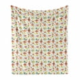 thumbnail image 1 of Tea Party Soft Flannel Fleece Throw Blanket, Kitchen Bakery Theme with Jam Teapot Coffee Mugs Flowers Leaves Illustration, Cozy Plush for Indoor and Outdoor Use, 50" x 70", Multicolor, by Ambesonne, 1 of 6