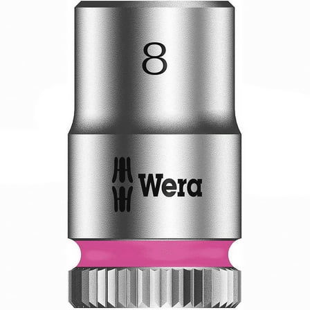 Wera 8790 HMA Zyklop 1/4" - Socket, 8mm Knurling On The Rear End
